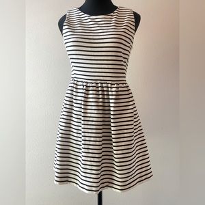 J.Crew Petite Black and White Striped Dress
